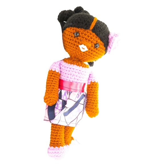 Ife Wearing Kitenge Skirt from Ms Kenya Doll Custom-Made Collection - Picture 3 of 5